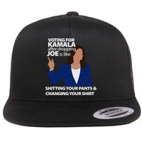 Voting For Kamala After Dropping Joe Is Like Shitting Flat Bill Trucker Hat