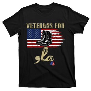 Veterans For Kamala Harris 2024 Election Usa Flag Military T-Shirt