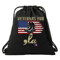 Veterans For Kamala Harris 2024 Election Usa Flag Military Drawstring Bag