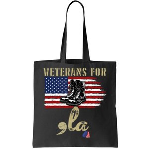 Veterans For Kamala Harris 2024 Election Usa Flag Military Tote Bag