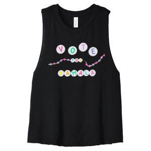 Vote For Kamala Charm Bracelet Support For Kamala Harris Women's Racerback Cropped Tank