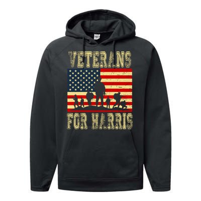 Veterans For Kamala Harris 2024 Performance Fleece Hoodie