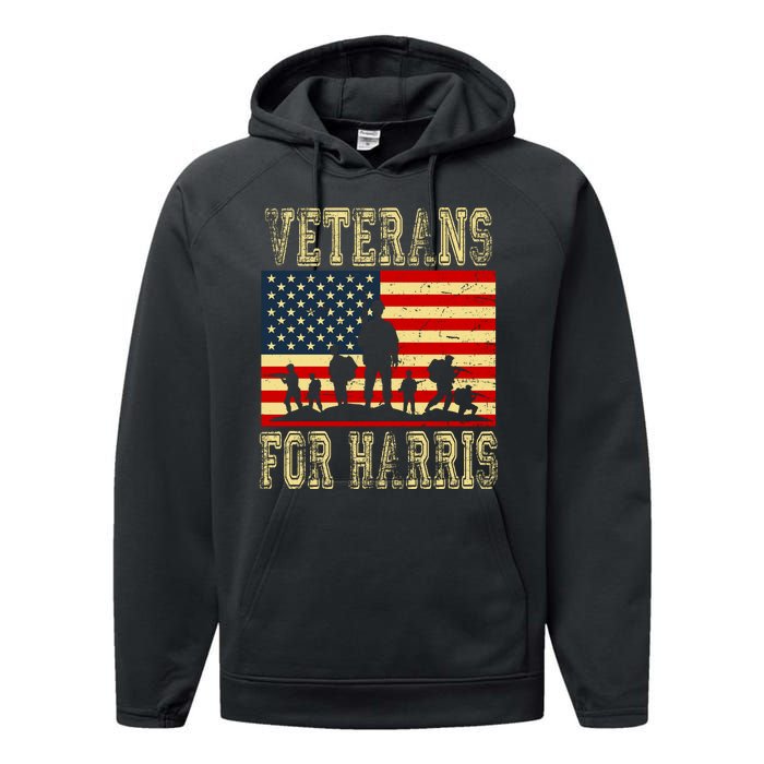 Veterans For Kamala Harris 2024 Performance Fleece Hoodie