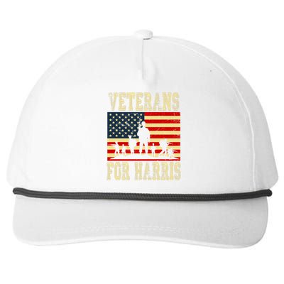 Veterans For Kamala Harris 2024 Snapback Five-Panel Rope Hat