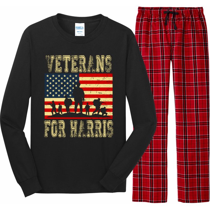 Veterans For Kamala Harris 2024 Long Sleeve Pajama Set