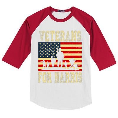 Veterans For Kamala Harris 2024 Kids Colorblock Raglan Jersey