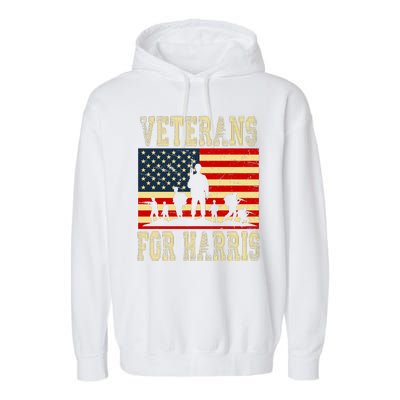 Veterans For Kamala Harris 2024 Garment-Dyed Fleece Hoodie