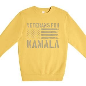 Veterans For Kamala Harris 2024 Election Usa Flag Military Premium Crewneck Sweatshirt