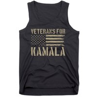 Veterans For Kamala Harris 2024 Election Usa Flag Military Tank Top