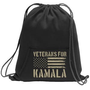 Veterans For Kamala Harris 2024 Election Usa Flag Military Sweatshirt Cinch Pack Bag