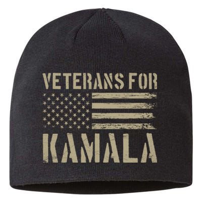 Veterans For Kamala Harris 2024 Election Usa Flag Military Sustainable Beanie