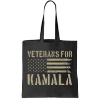 Veterans For Kamala Harris 2024 Election Usa Flag Military Tote Bag