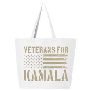 Veterans For Kamala Harris 2024 Election Usa Flag Military 25L Jumbo Tote