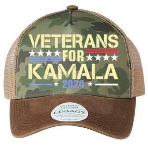 Veterans For Kamala American Flag Kamala Harris Supporter Legacy Tie Dye Trucker Hat