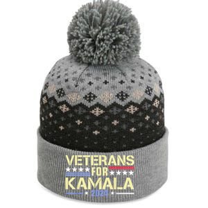 Veterans For Kamala American Flag Kamala Harris Supporter The Baniff Cuffed Pom Beanie