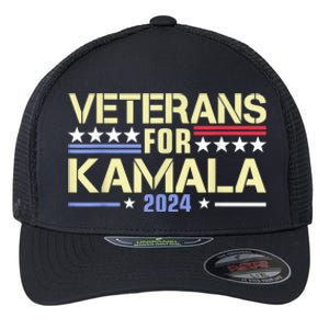 Veterans For Kamala American Flag Kamala Harris Supporter Flexfit Unipanel Trucker Cap