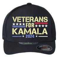 Veterans For Kamala American Flag Kamala Harris Supporter Flexfit Unipanel Trucker Cap