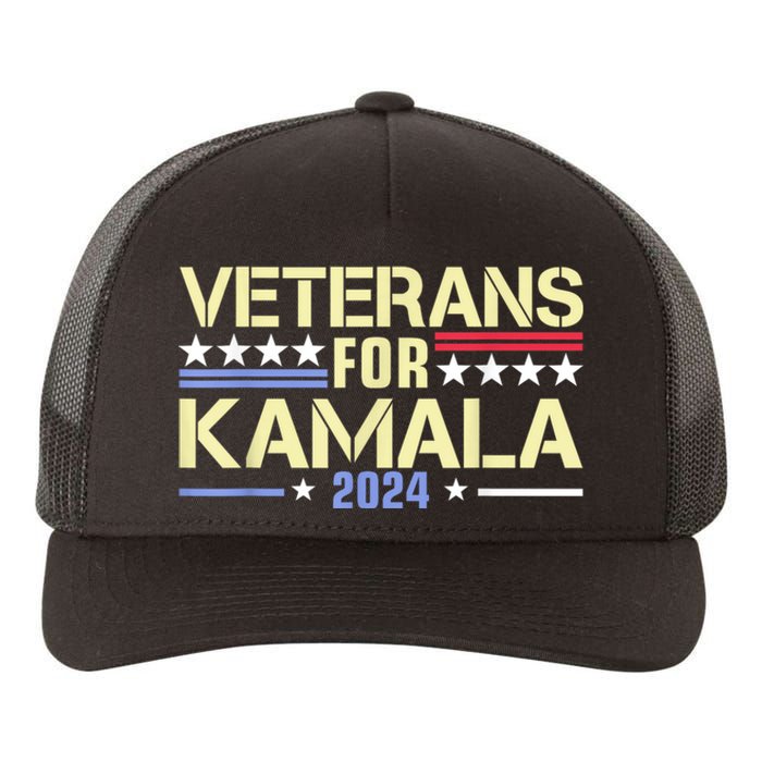 Veterans For Kamala American Flag Kamala Harris Supporter Yupoong Adult 5-Panel Trucker Hat