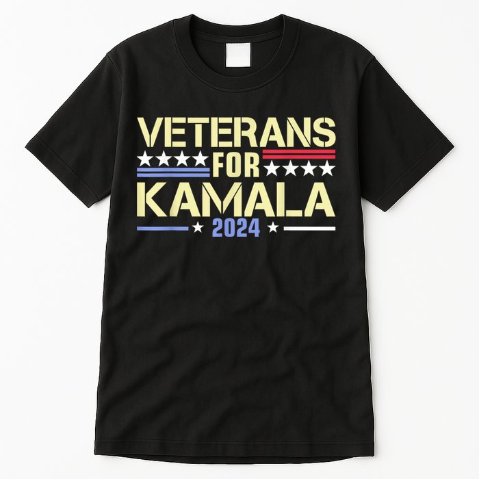 Veterans For Kamala American Flag Kamala Harris Supporter Tall T-Shirt