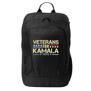 Veterans For Kamala American Flag Kamala Harris Supporter City Backpack