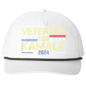 Veterans For Kamala American Flag Kamala Harris Supporter Snapback Five-Panel Rope Hat