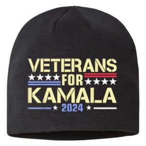 Veterans For Kamala American Flag Kamala Harris Supporter Sustainable Beanie