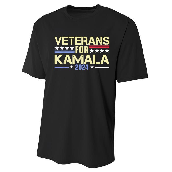 Veterans For Kamala American Flag Kamala Harris Supporter Performance Sprint T-Shirt