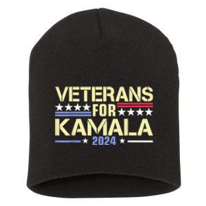 Veterans For Kamala American Flag Kamala Harris Supporter Short Acrylic Beanie