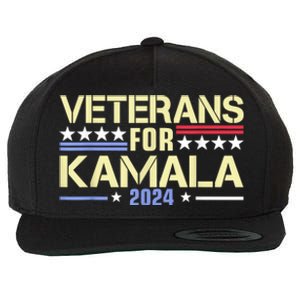 Veterans For Kamala American Flag Kamala Harris Supporter Wool Snapback Cap