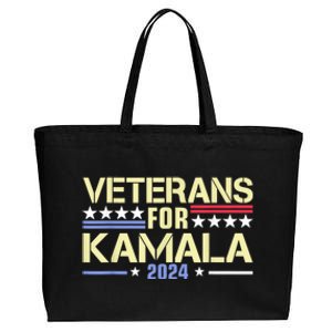 Veterans For Kamala American Flag Kamala Harris Supporter Cotton Canvas Jumbo Tote