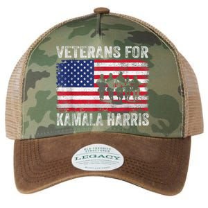 Veterans For Kamala Harris 2024 Election Usa Flag Military Legacy Tie Dye Trucker Hat