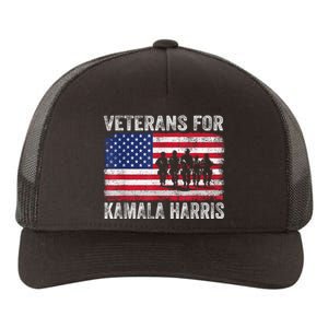 Veterans For Kamala Harris 2024 Election Usa Flag Military Yupoong Adult 5-Panel Trucker Hat