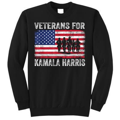 Veterans For Kamala Harris 2024 Election Usa Flag Military Sweatshirt