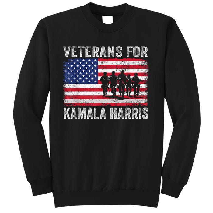 Veterans For Kamala Harris 2024 Election Usa Flag Military Sweatshirt