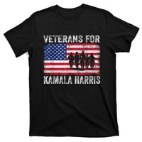 Veterans For Kamala Harris 2024 Election Usa Flag Military T-Shirt