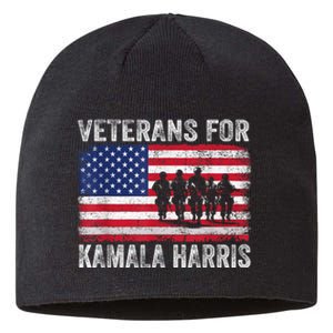 Veterans For Kamala Harris 2024 Election Usa Flag Military Sustainable Beanie