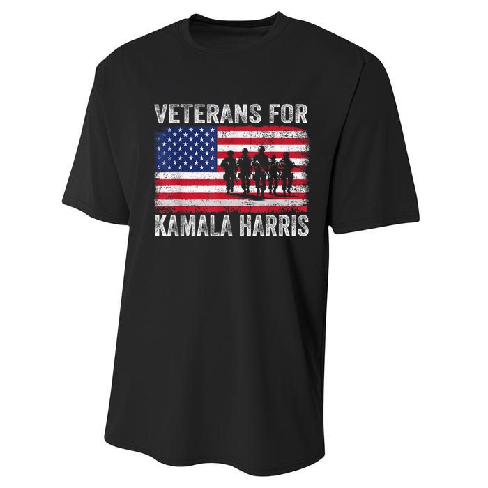 Veterans For Kamala Harris 2024 Election Usa Flag Military Performance Sprint T-Shirt