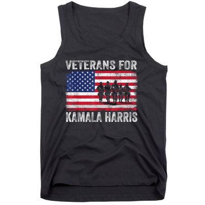 Veterans For Kamala Harris 2024 Election Usa Flag Military Tank Top