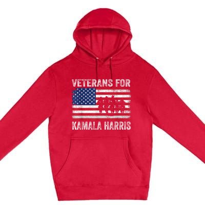 Veterans For Kamala Harris 2024 Election Usa Flag Military Premium Pullover Hoodie