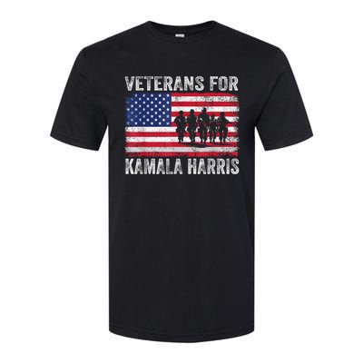 Veterans For Kamala Harris 2024 Election Usa Flag Military Softstyle CVC T-Shirt