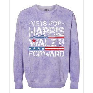 Vets For Kamala Harris Tim Walz Veterans For Harris Colorblast Crewneck Sweatshirt