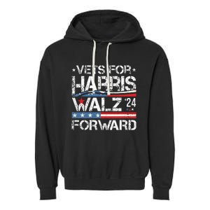 Vets For Kamala Harris Tim Walz Veterans For Harris Garment-Dyed Fleece Hoodie