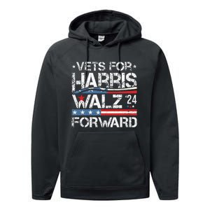 Vets For Kamala Harris Tim Walz Veterans For Harris Performance Fleece Hoodie