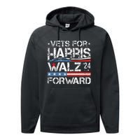 Vets For Kamala Harris Tim Walz Veterans For Harris Performance Fleece Hoodie