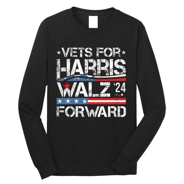 Vets For Kamala Harris Tim Walz Veterans For Harris Long Sleeve Shirt