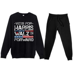 Vets For Kamala Harris Tim Walz Veterans For Harris Premium Crewneck Sweatsuit Set