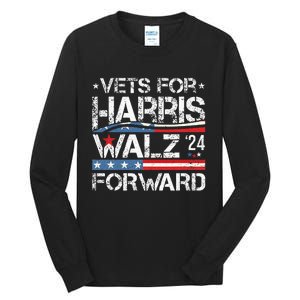 Vets For Kamala Harris Tim Walz Veterans For Harris Tall Long Sleeve T-Shirt