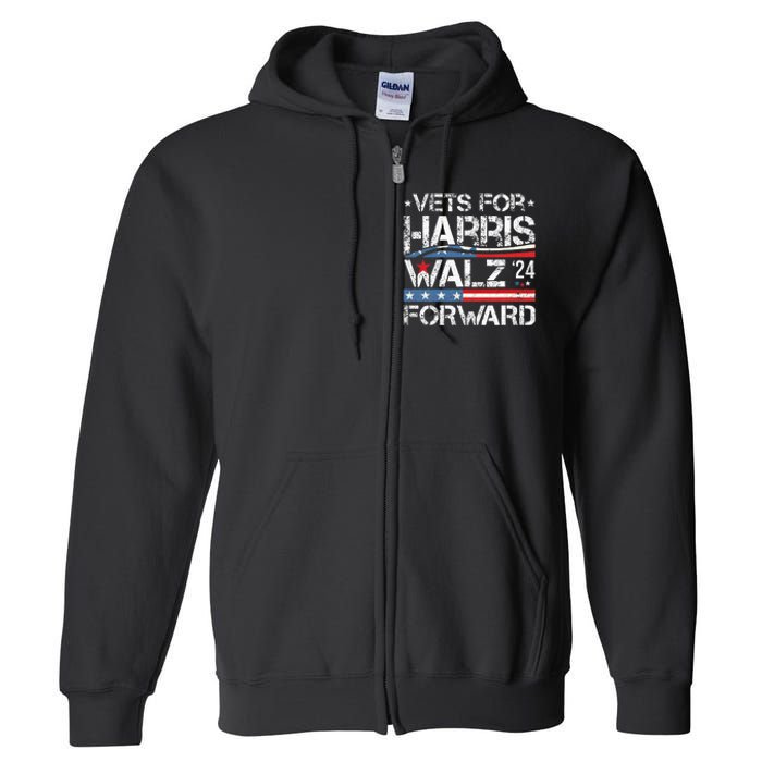 Vets For Kamala Harris Tim Walz Veterans For Harris Full Zip Hoodie