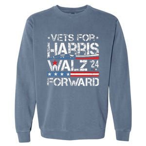 Vets For Kamala Harris Tim Walz Veterans For Harris Garment-Dyed Sweatshirt