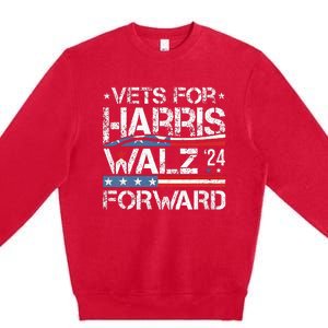 Vets For Kamala Harris Tim Walz Veterans For Harris Premium Crewneck Sweatshirt